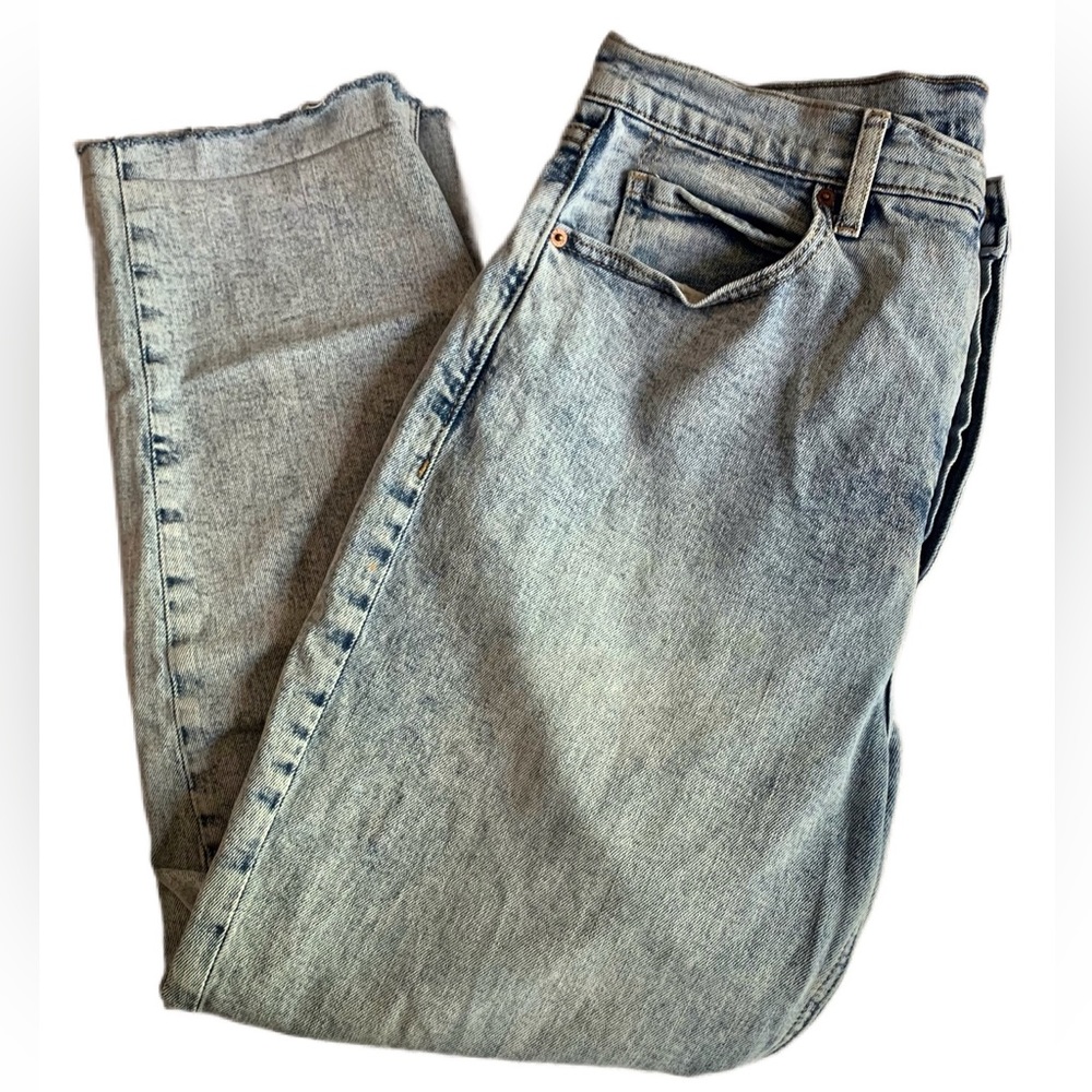Acid Wash Old Navy Straight Wide Leg Jeans